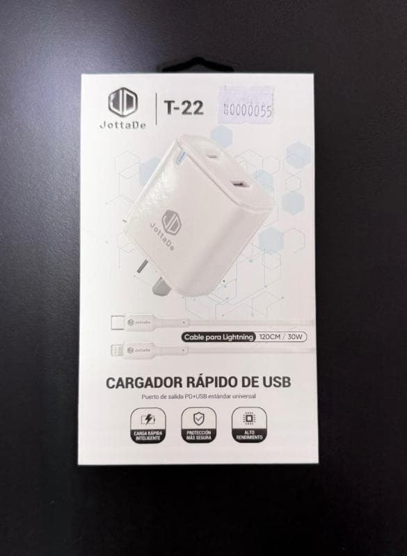 Dagast CARGADOR RAPIDO JD T22 IPHONE